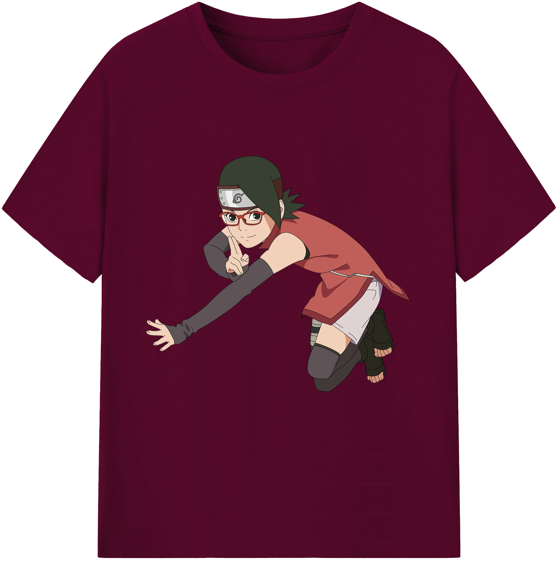 （画像用） NARUTO -ナルト- うちは サラダ Uchiha Sarada レディースカジュアルプリントTシャツ（綿100％）
